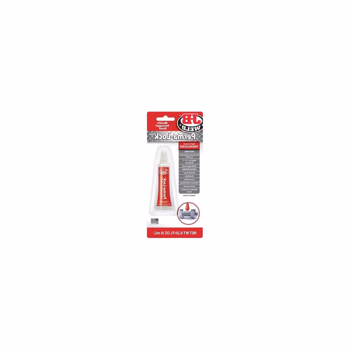 J-B Weld Perma-lock High Strength Heat Resistant Threadlocker, White, 6ml – 2