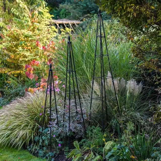 Garden Gear Black Steel A-Shape Tower Trellis Plant Support Frame, Height: 180 cm