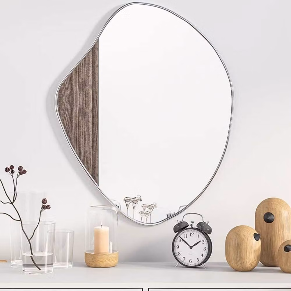Berkfield Home Rectangular Wall Mirror in Silver, W: 60 cm, H: 50 cm – 2