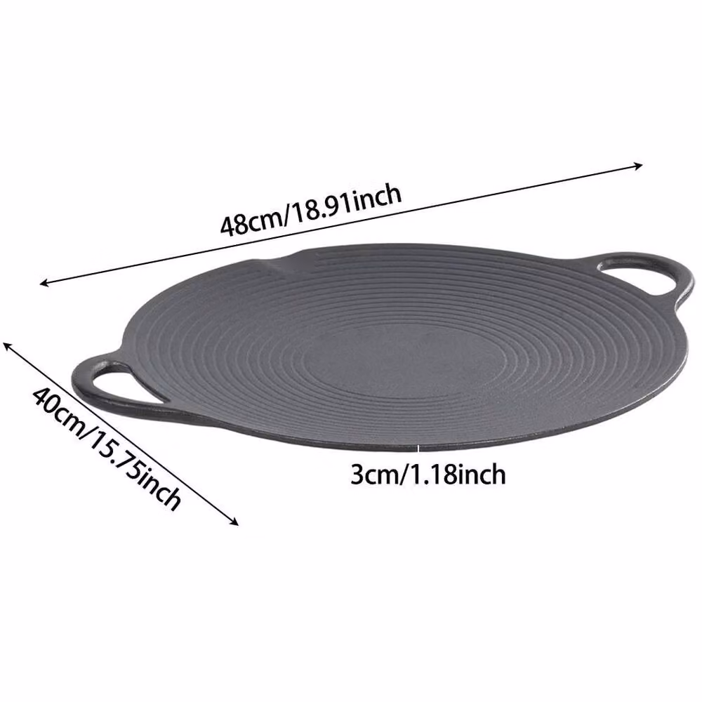 Pawnora Uncoated Cast Iron Grill Pan in Grey, W/D/H: 48 x 40 x 3 cm – 2
