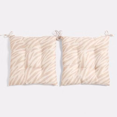 OHS 2 Pack Zebra Print Outdoor Garden Chair Cushions in Multicolour, W/D/H: 40 x 40 x 40 cm – 1