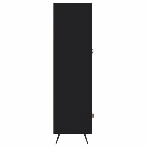 vidaXL Modern Black Highboard with Glass Doors and Internal Shelves, W/D/H: 69.5 x 31 x 115 cm – 6
