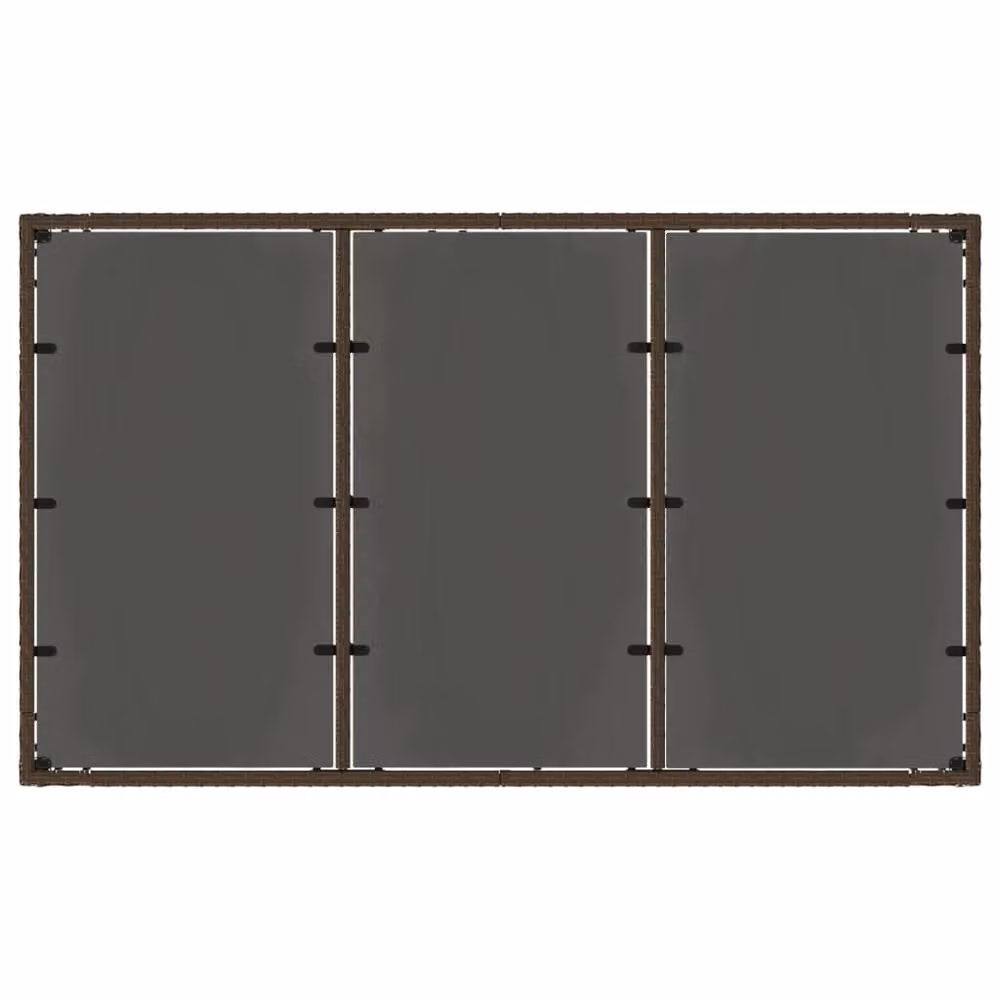 Berkfield Home Brown Poly Rattan Garden Table with Glass Top, W/D/H: 150 x 90 x 75 cm – 4
