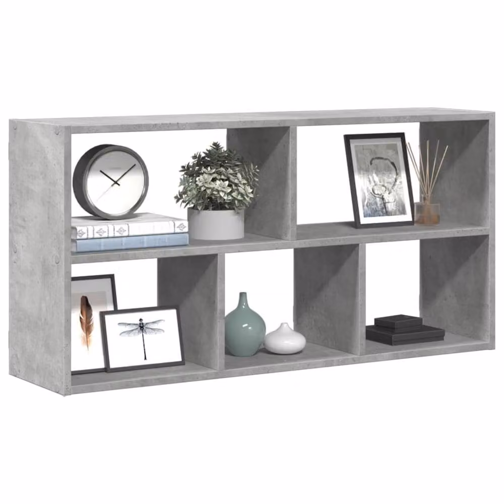 Berkfield Home Wall Mounted Shelf in Concrete Grey, W/D/H: 100 x 25 x 50 cm – 2