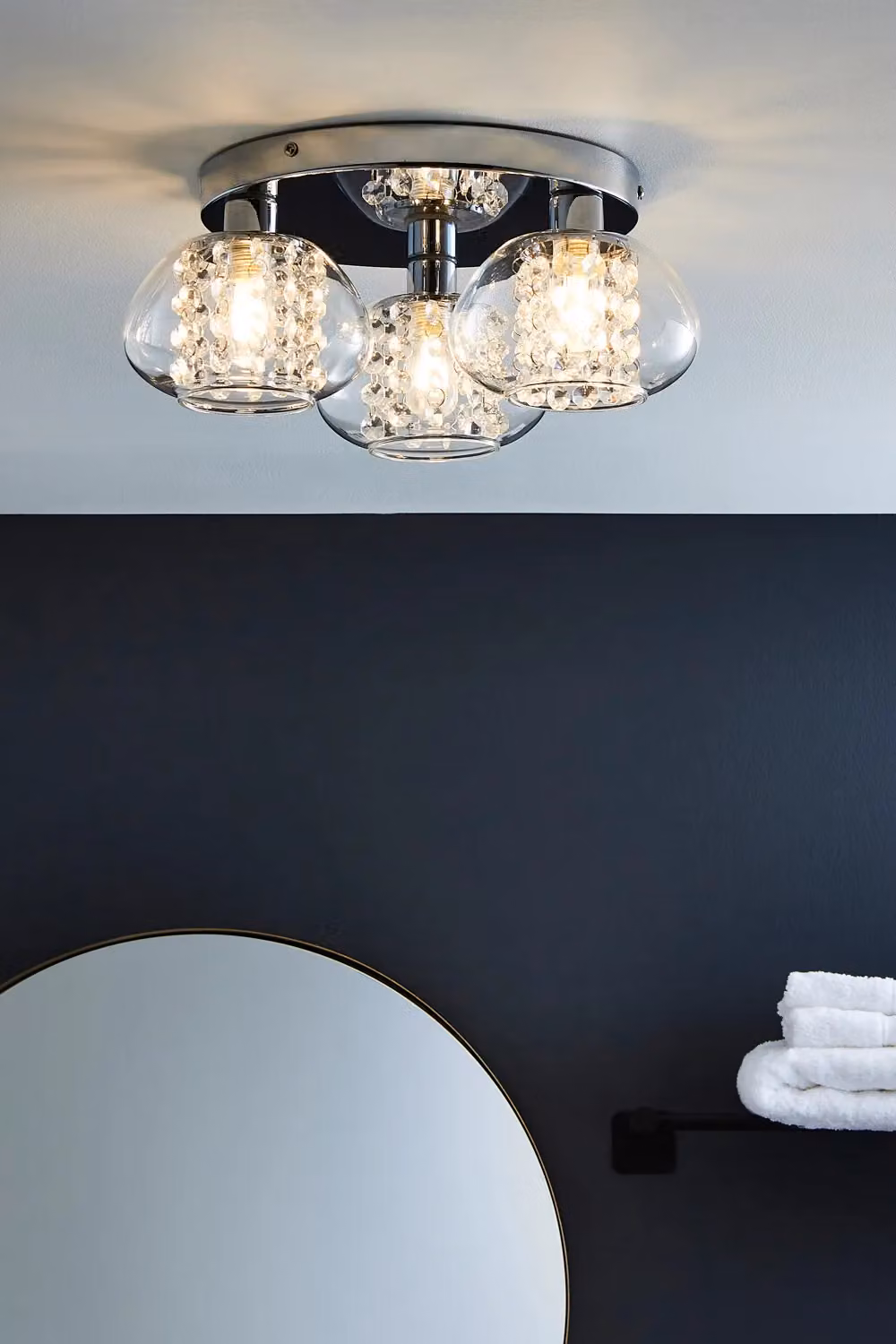 BHS Lighting Klaudia Chrome Flush Bathroom Ceiling Light in Silver – 2