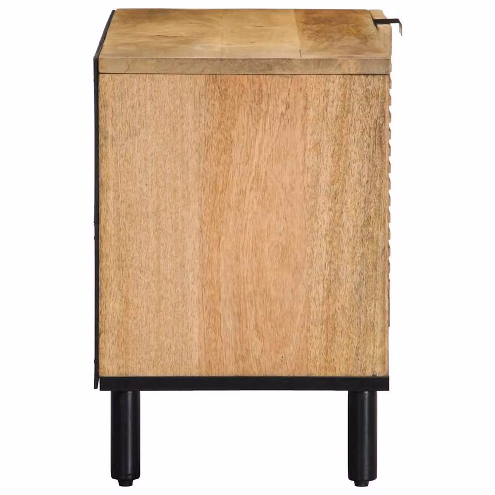 Berkfield Home Brown Mango Wood TV Cabinet W: 80 cm, D: 31.5 cm, H: 46 cm – 3