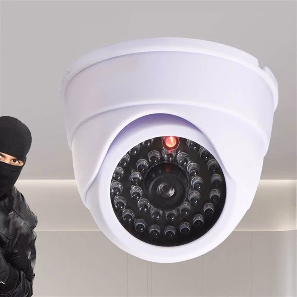 NESTLUNE White Dummy Dome CCTV Camera with Flashing Red LED – 3