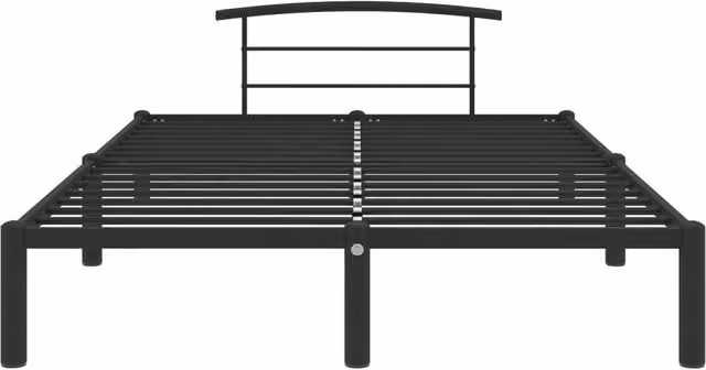 Berkfield Home Elegant Metal Bed Frame, Black, W: 140 cm, L: 200 cm