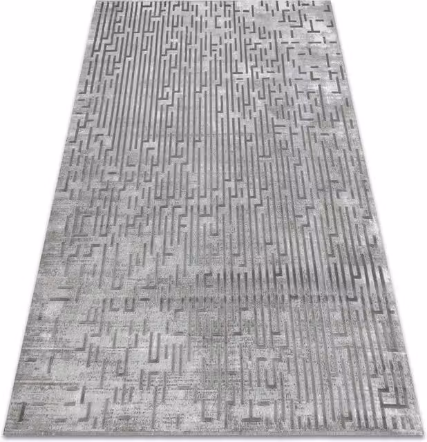 VALS Abstract Modern Grey Polyacrylic Rug, W: 80 cm, L: 300 cm – 1