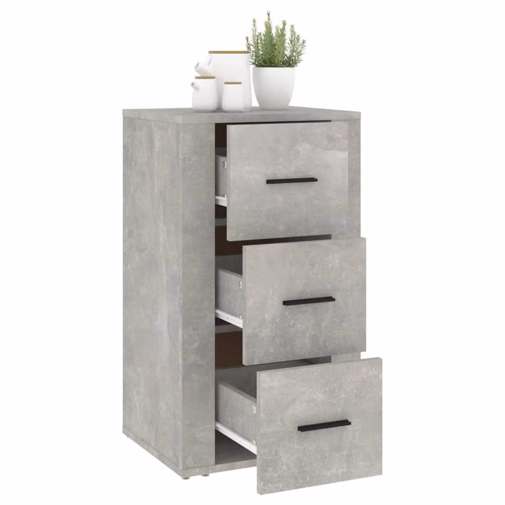 Berkfield Home Sideboard in Concrete Grey, MDF, W/D/H: 40 x 33 x 70 cm – 2