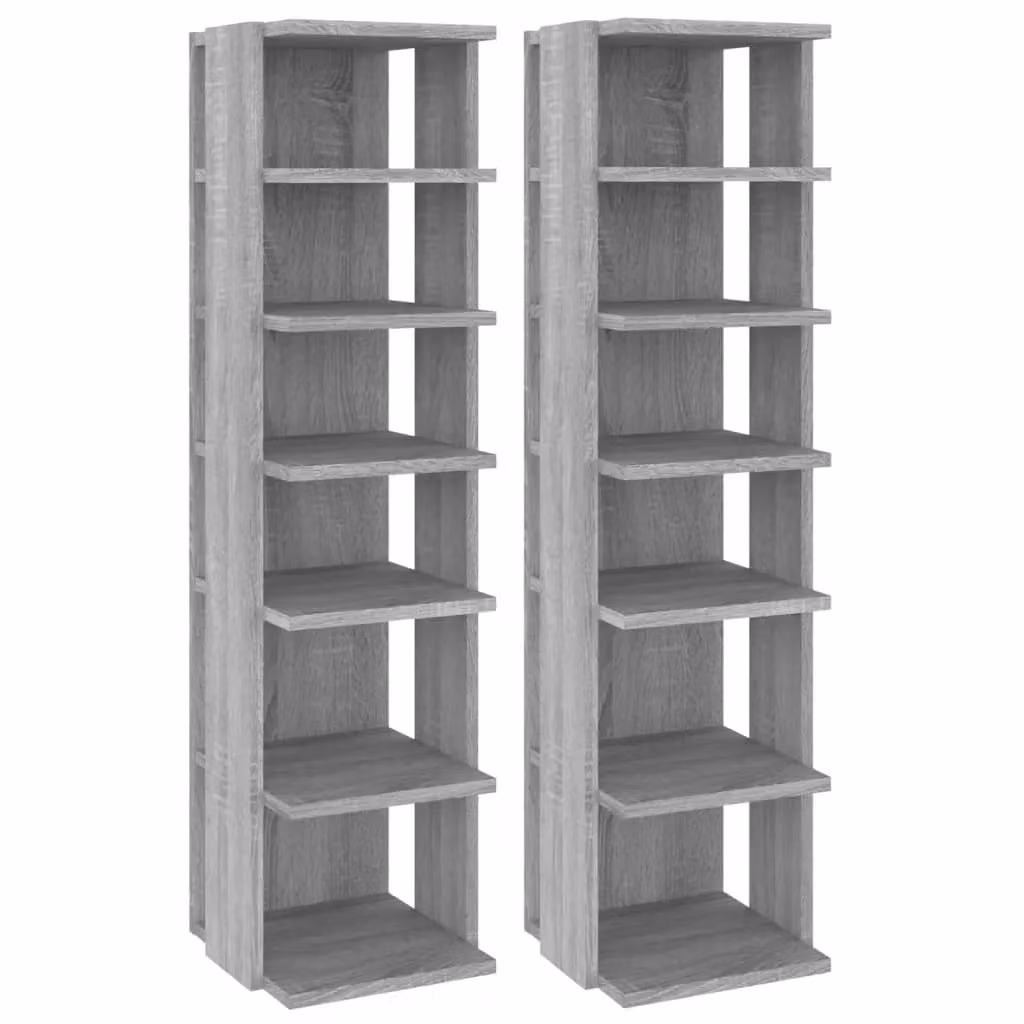 Berkfield Home Set of 2 Grey Sonoma Shoe Racks, W/D/H: 27.5 x 27.0 x 102 cm – 2