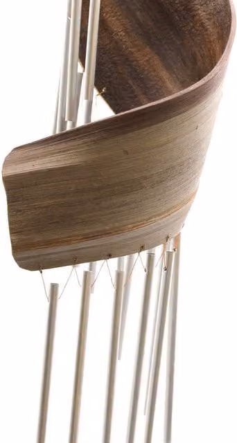 KDMK Handcrafted Rustic Natural Coconut Leaf Wind Chimes in Brown and Yellow