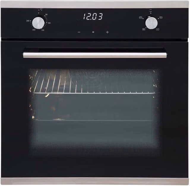 SIA Black Built In Single Electric True Fan Oven with Catalytic Cleaning and Timer – 1