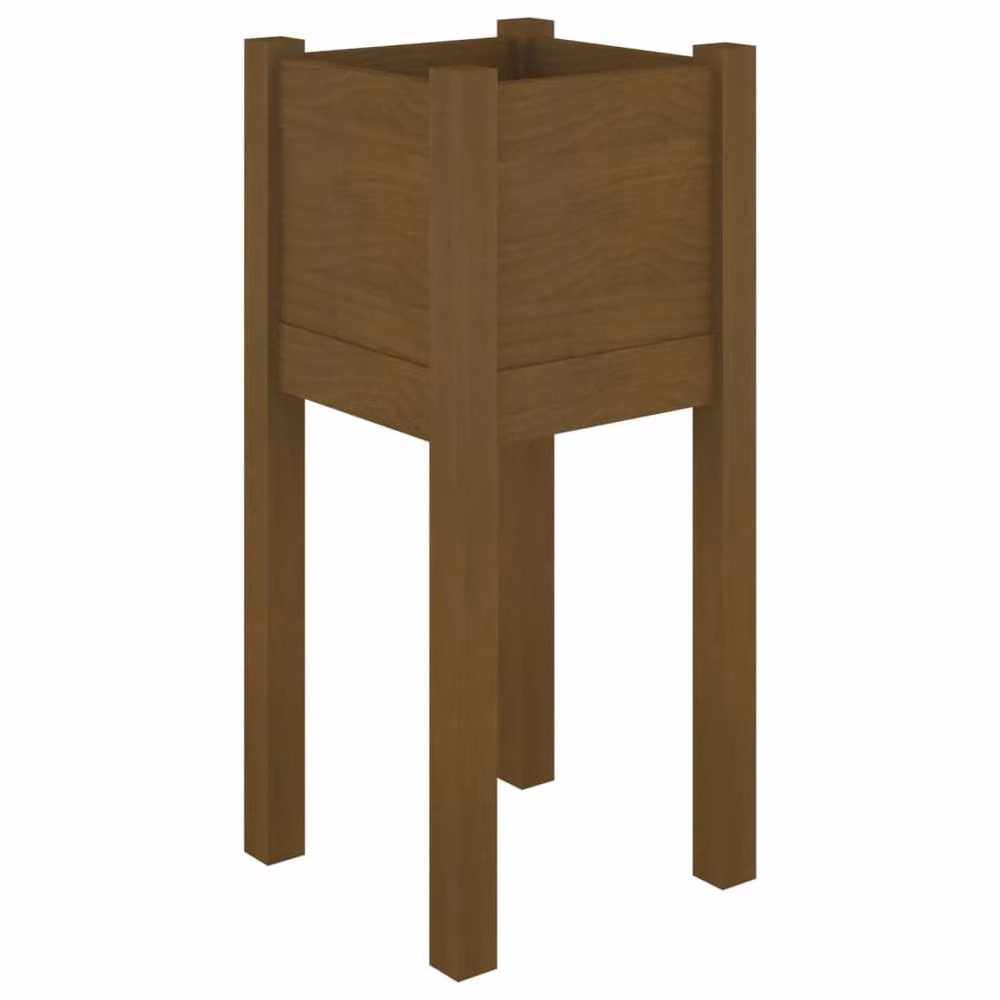 Berkfield Home Durable Garden Planter in Brown Solid Pine, W/D/H: 31 x 31 x 70 cm – 3