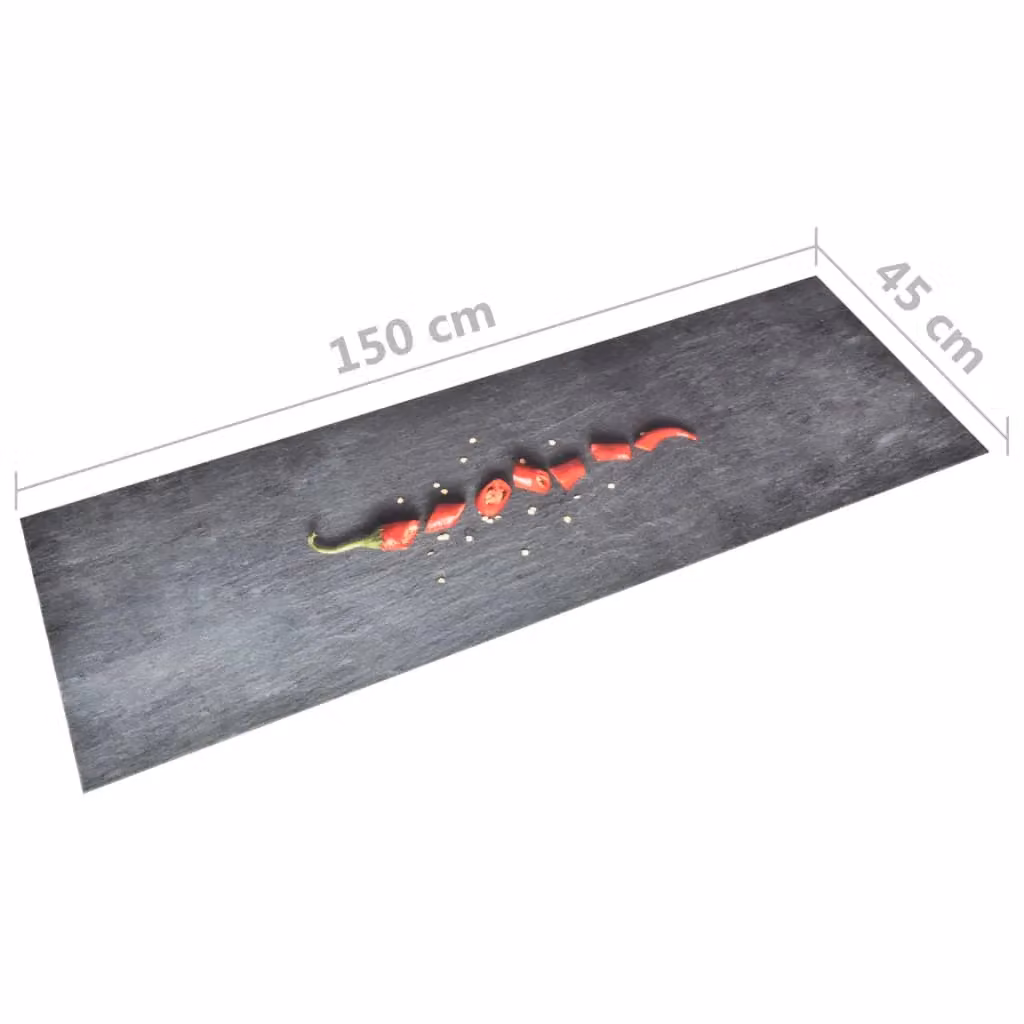 Berkfield Home Pepper Washable Non-Slip Kitchen Carpet, Grey/Multicolour, W: 45 cm, L: 150 cm – 3