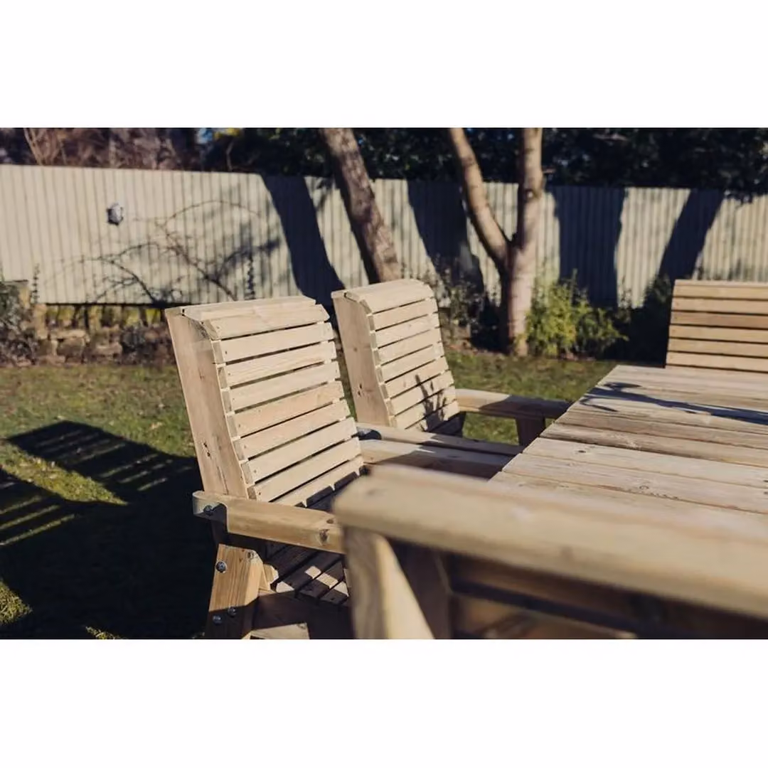 Churnet Valley Garden Furniture Ltd Ergo 8 Seater Wood Garden Table Set with Cushions in Brown – 4