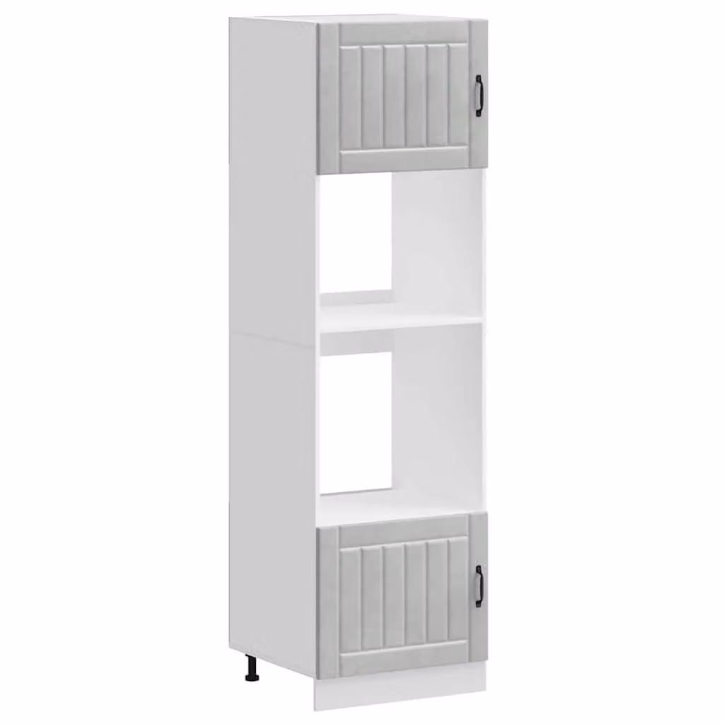 Berkfield Home Kalmar Appliance Housing Unit Set of 2 in Concrete Grey Matt Engineered Wood