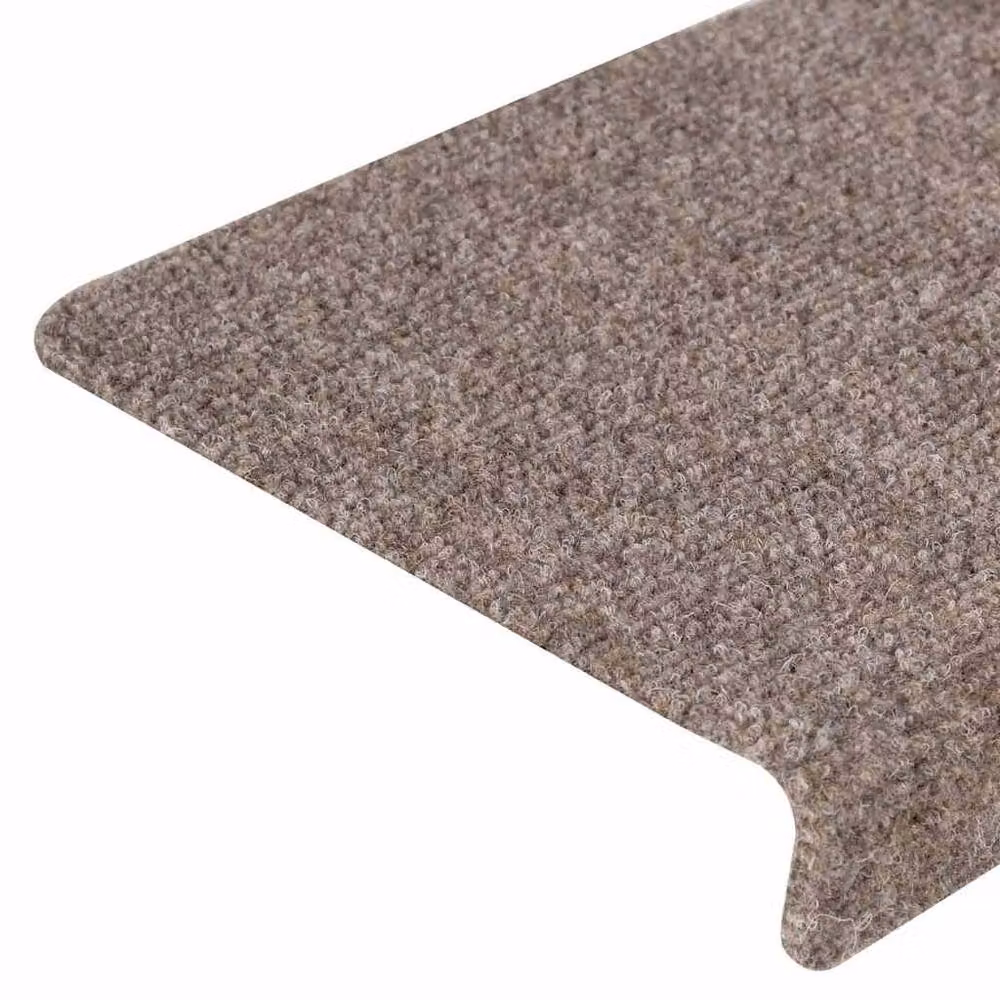 Berkfield Home Non-Slip Needle Punch Stair Mats, 15 Pack, Beige, W/D/H: 65 x 21 x 4 cm – 3
