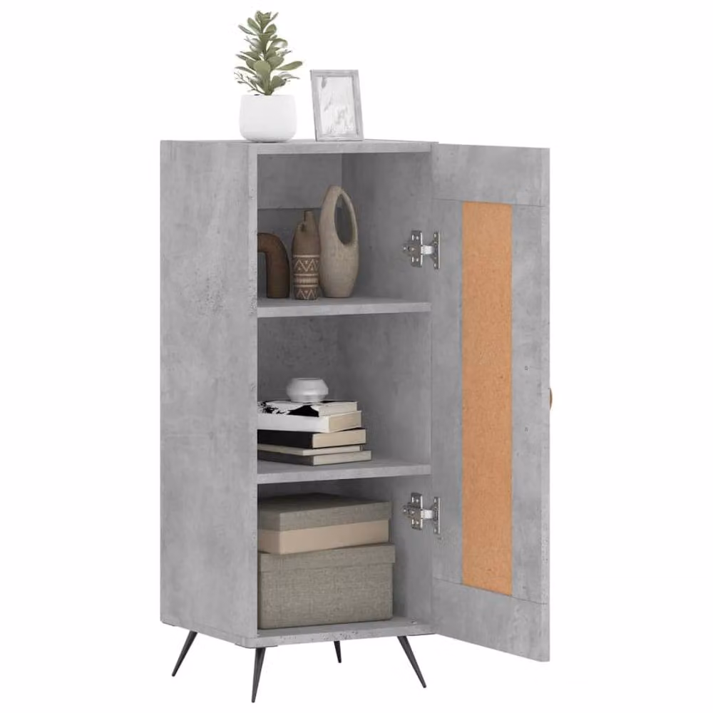 Berkfield Home Modern Sideboard in Concrete Grey, W/D/H: 34.5 x 34.5 x 90 cm – 2