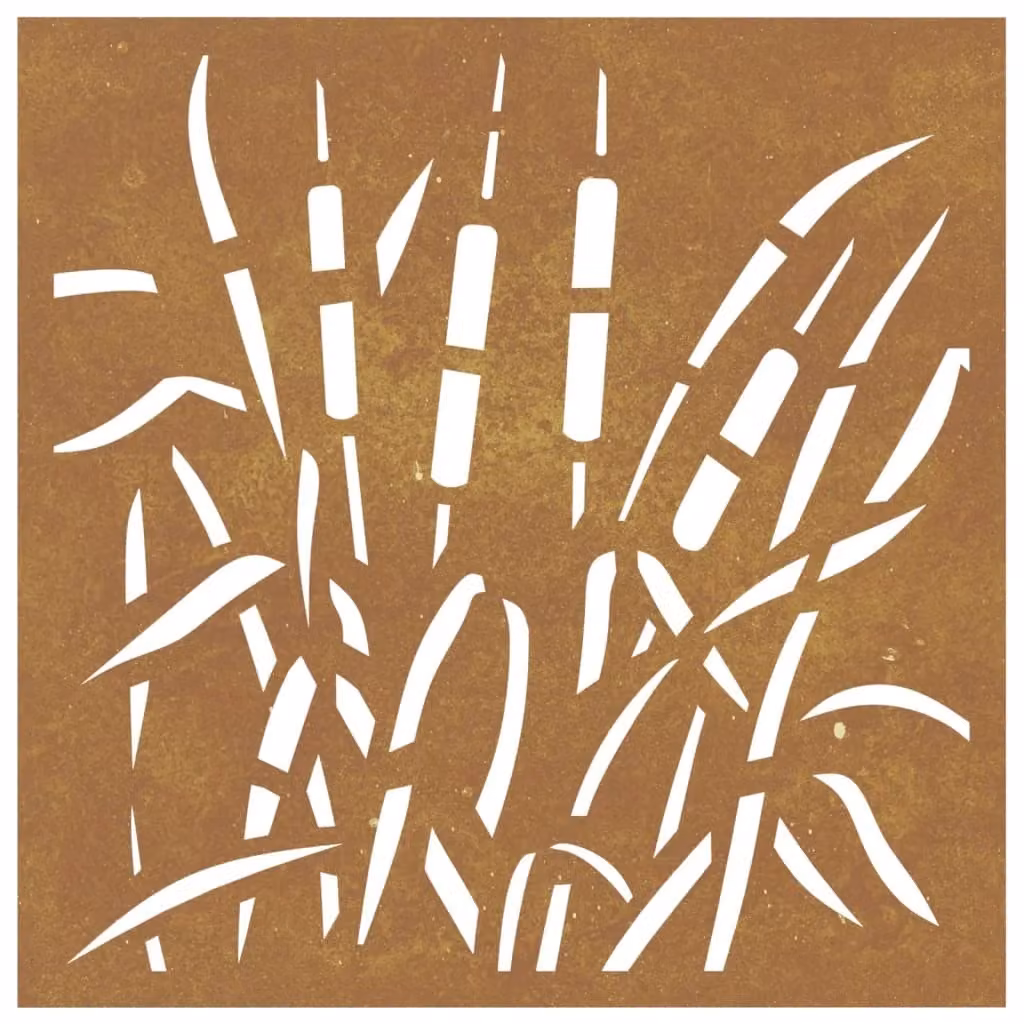 Berkfield Home Garden Brown Corten Steel Floral Wall Decoration, W/H: 55 x 55 cm – 3