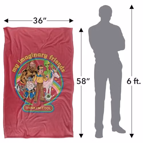 Steven Rhodes My Imaginary Friends Multicolour Super Soft Fleece Throw Blanket W/D/H: 91 x 147 cm – 6