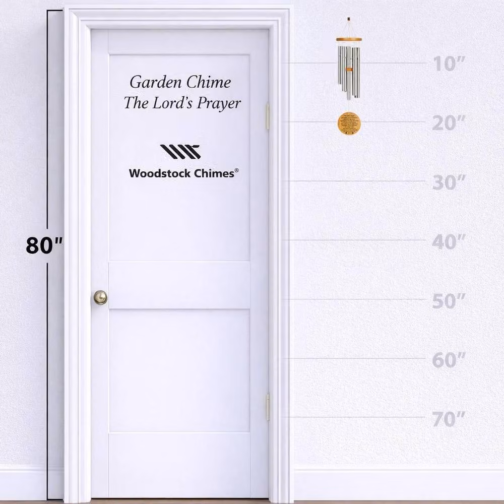 Woodstock Chimes Silver Garden Wind Chime featuring The Lords Prayer – 2
