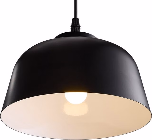 Living Star Industrial Metal Dome Pendant Light in Black