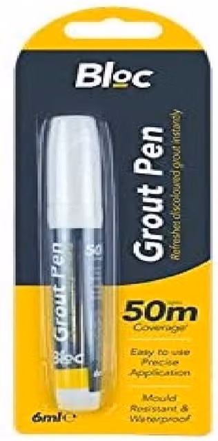 Bloc White Grout Pen, 6ml, Mould Resistant and Waterproof – 1