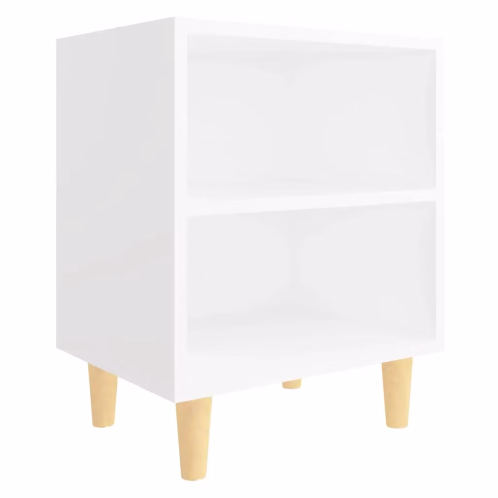 Berkfield Home Bed Cabinet in White with Solid Wood Legs, W/D/H: 40 x 30 x 50 cm – 2