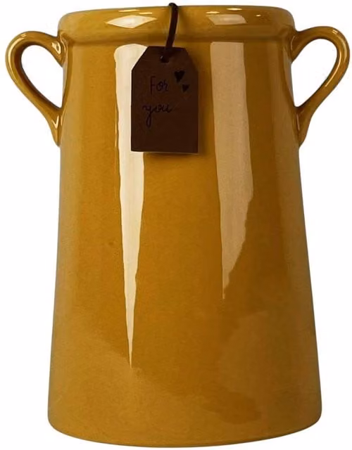 Four Candle Burnt Yellow For You Ceramic Vase, H: 18.0 cm, W: 16.0 cm, D: 12.0 cm – 1