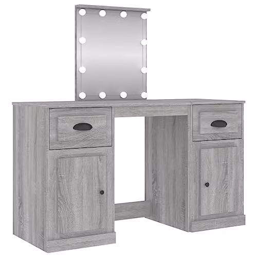 vidaXL Hollywood LED Dressing Table in Grey
