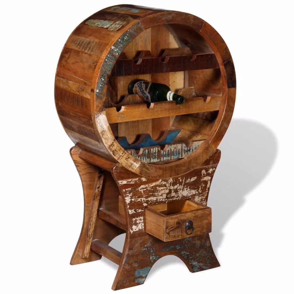 Berkfield Home Reclaimed Wood Wine Rack for 10 Bottles in Brown – 2