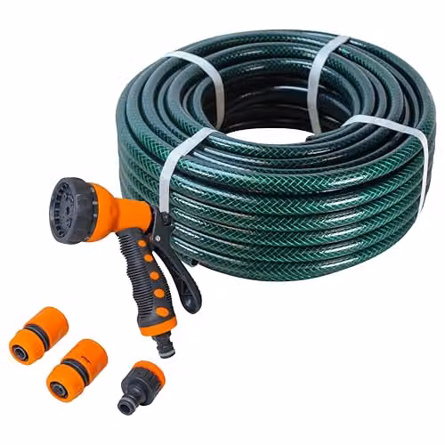 Faithfull Heavy-Duty Reinforced PVC Garden Hose Kit, 30m, Multicolour – 2