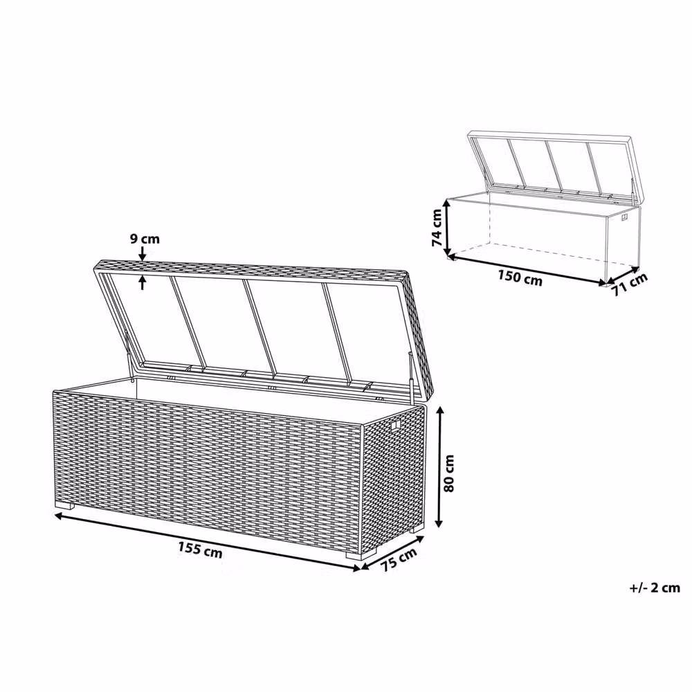 Wyld Haus Brown Faux Rattan and Metal Outdoor Storage Box for Garden or Terrace – 4