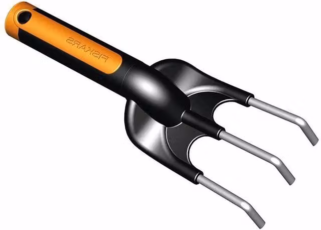 Fiskars Premium Planters Cultivator in Orange and Multicolour with Stainless Steel