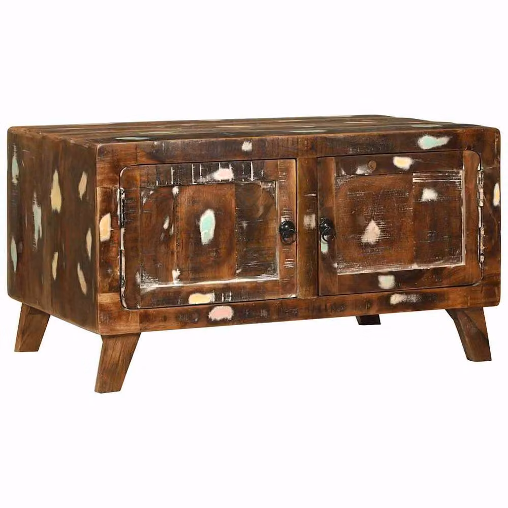Berkfield Home Multicolour Reclaimed Solid Wood Coffee Table in Brown, W: 80 cm, D: 54 cm, H: 45 cm – 2