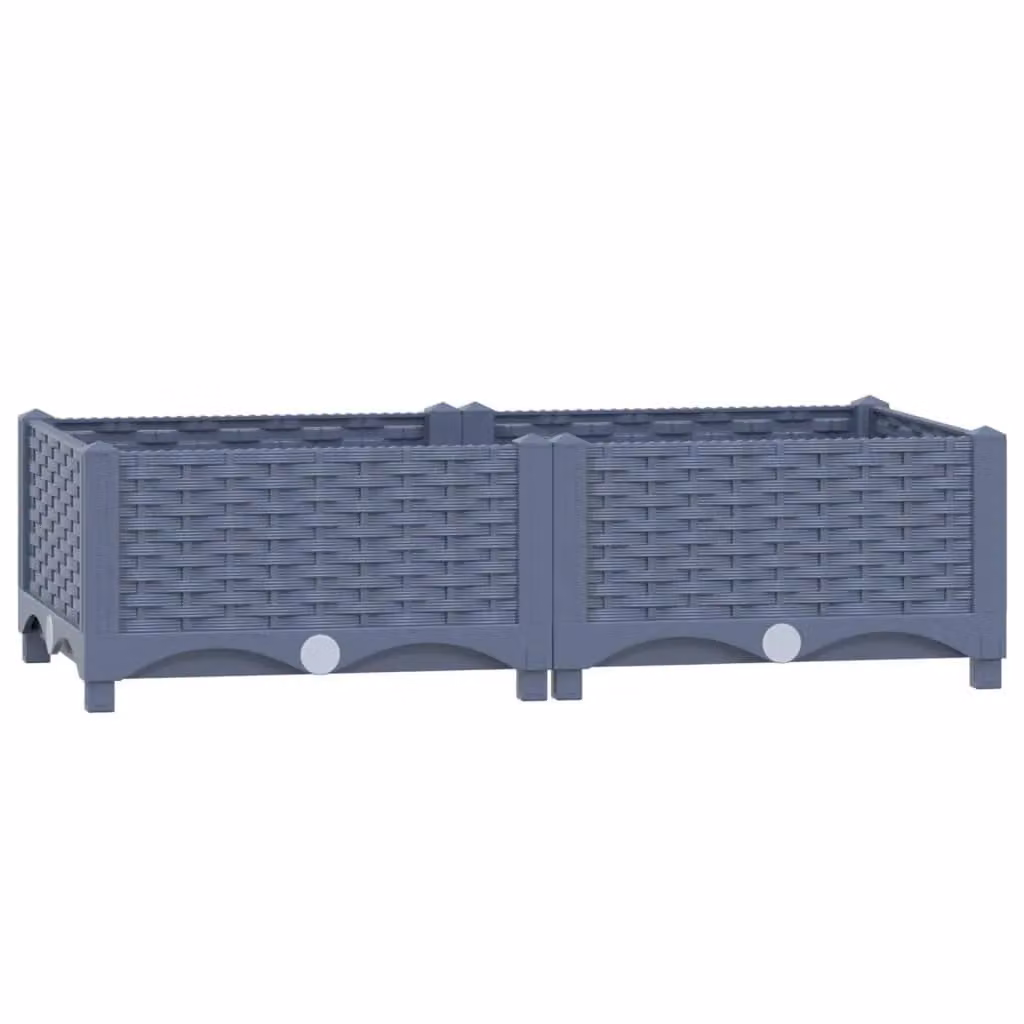 Berkfield Home Grey Polypropylene Raised Bed W/D/H: 80 x 40 x 23 cm – 2