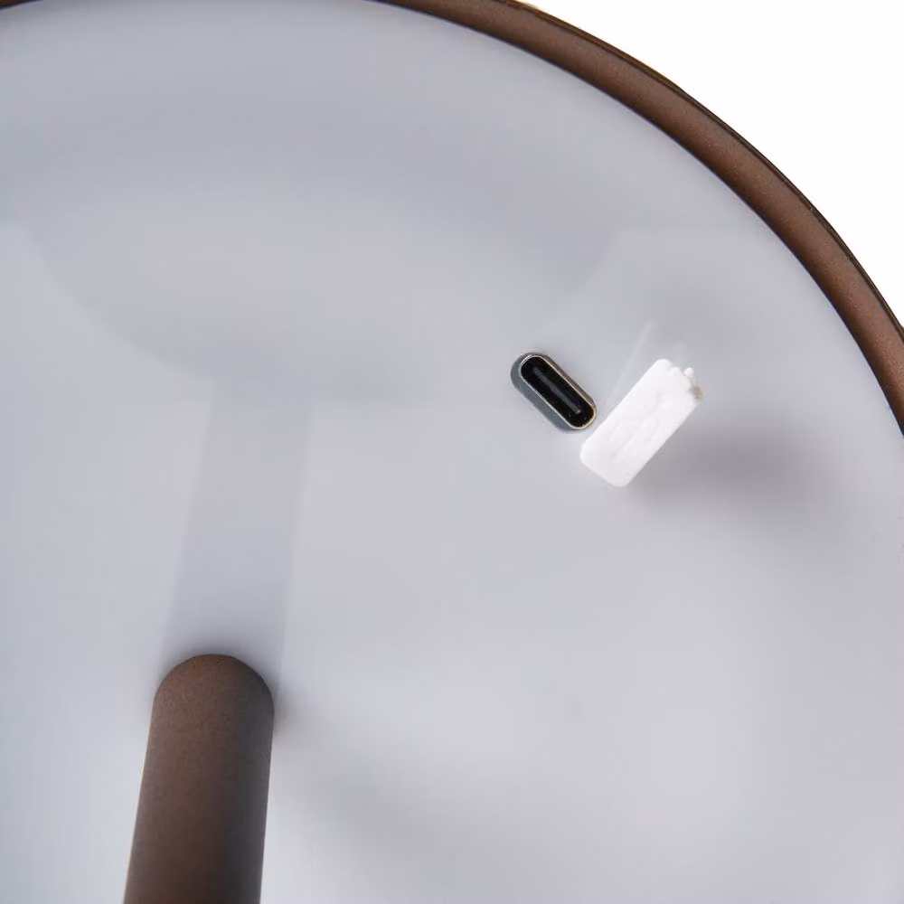 Wyld and Coco Brown Aluminium Modern Table Lamp with USB Charging and Touch Control for Indoor and Outdoor Use – 5