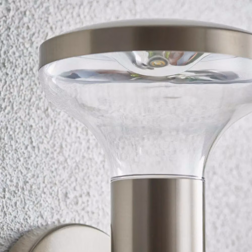 Loops Modern Stainless Steel Outdoor LED Wall Lamp with PIR Motion Sensor, Cool White, IP44 Rated – 2