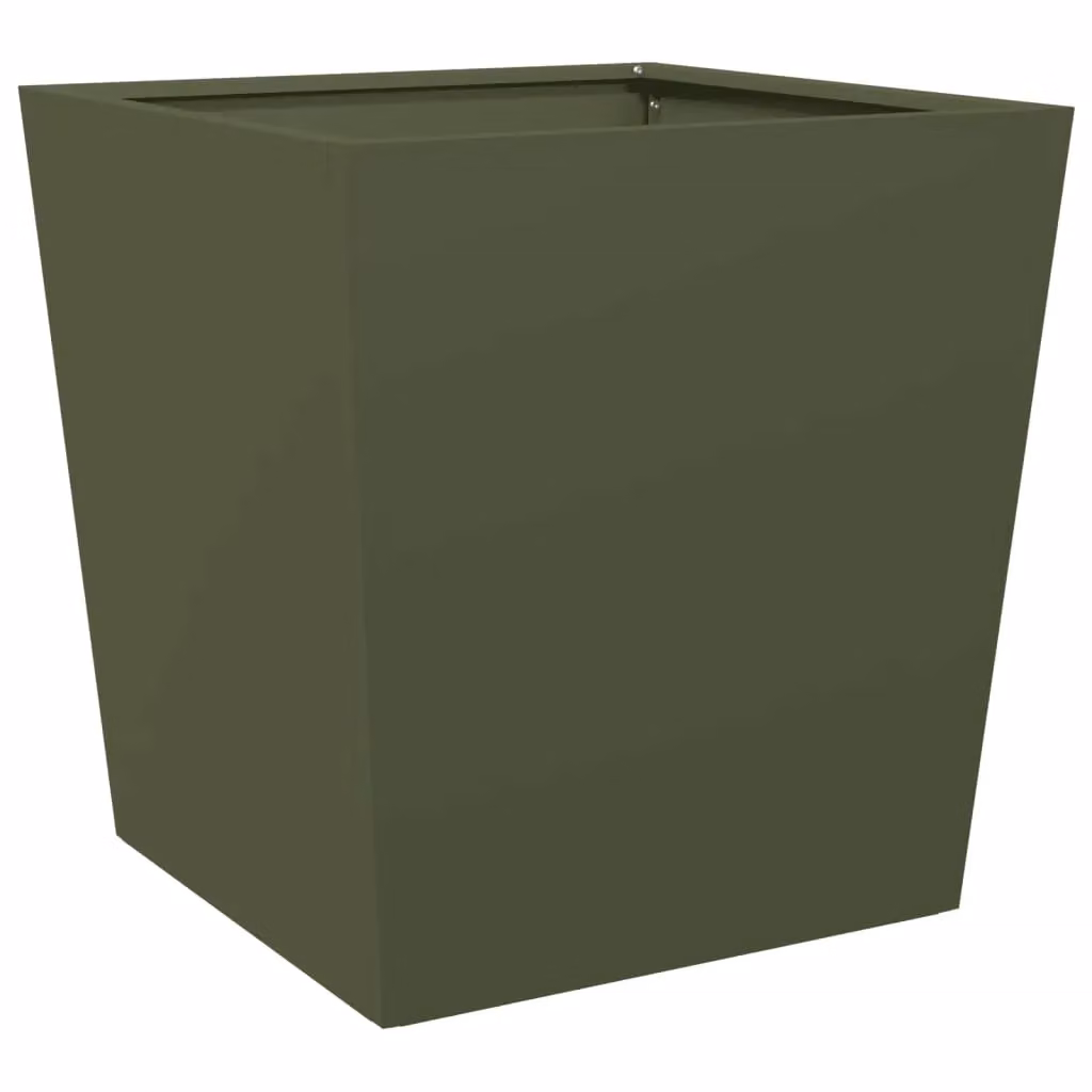 Berkfield Home Steel Garden Planter Tubs, Green, 2 Pack, W/D/H: 50 x 50 x 50 cm – 5