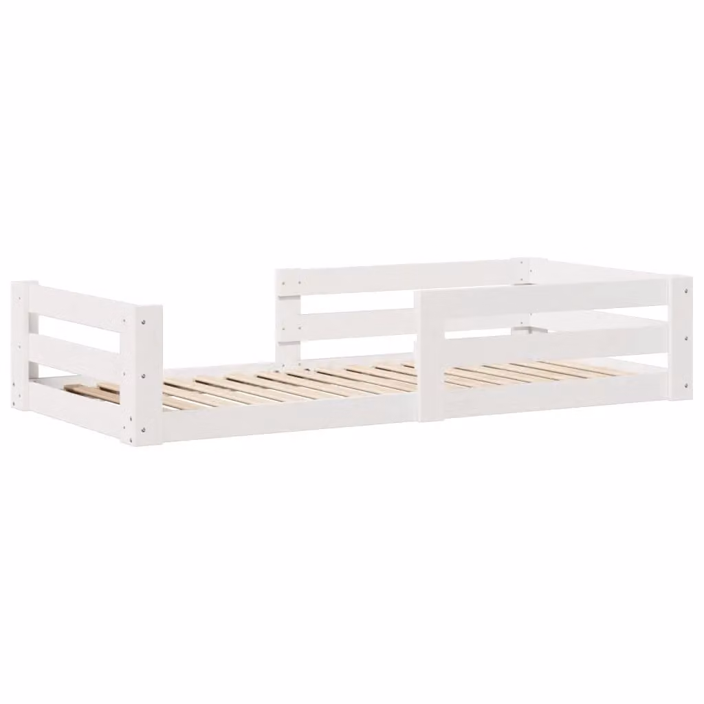 Berkfield Home White Solid Pine Wood Bed Frame W/D/H: 80 x 200 cm
