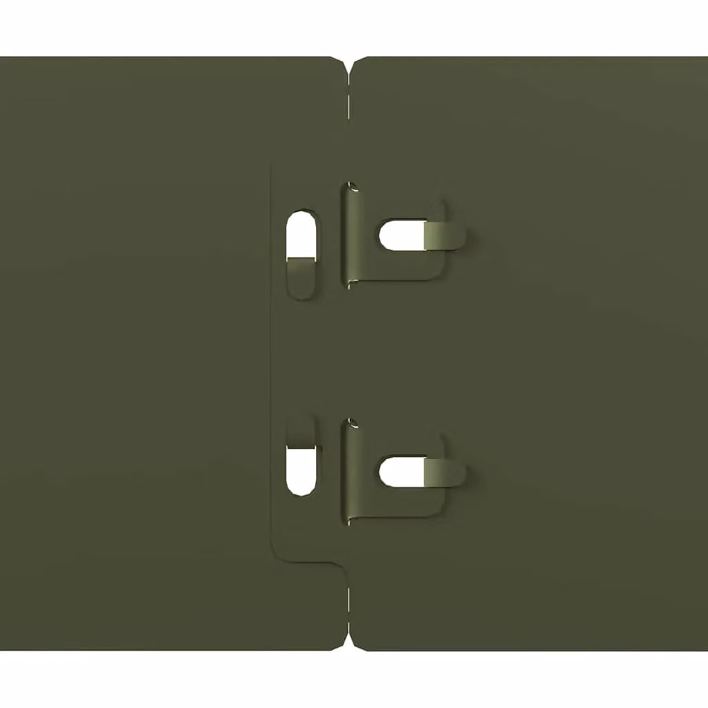 Berkfield Home Lawn Edgings, 10 Pieces, Olive Green, Cold-rolled Steel, H x W: 10 x 103 cm – 4