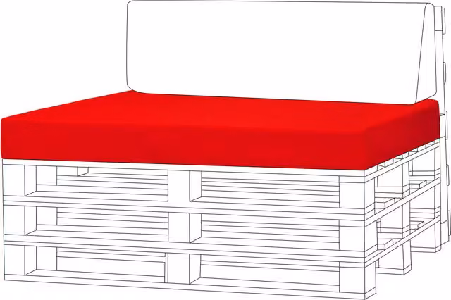 Gardenista Red Water Repellent Rectangular Outdoor Pallet Seat Pads
