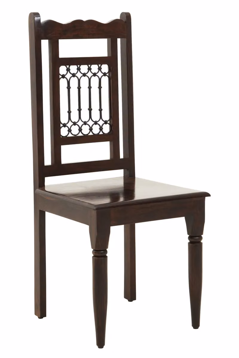 Orsina Vintage Brown Sheesham Wood and Metal Dining Chair – 3