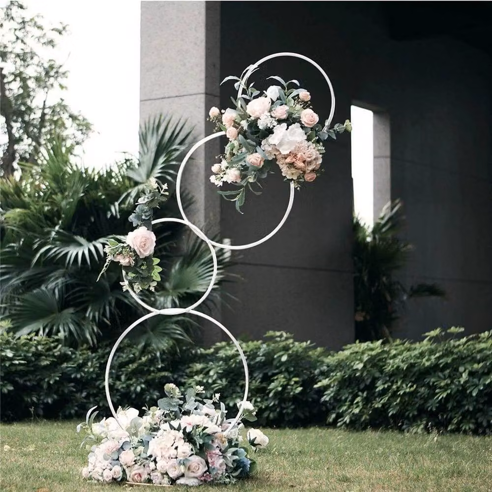 SPETLEK Round Metal Wedding Arch Frame in White – 3