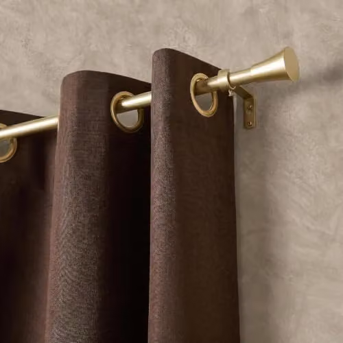 OHS Brown Blackout Eyelet Curtains, 2 Thermal Insulating Fabric Panels, Width: 167 cm, Drop: 137 cm – 2
