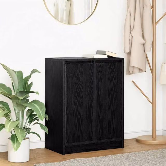 Berkfield Home Black Oak Sideboard, W/D/H: 57 x 34 x 76 cm