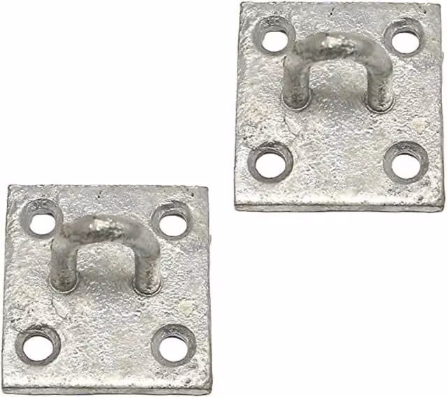 Betley Butterfly Pack of 2 Galvanised Steel Wall Hook Mounting Plates in Red and Silver