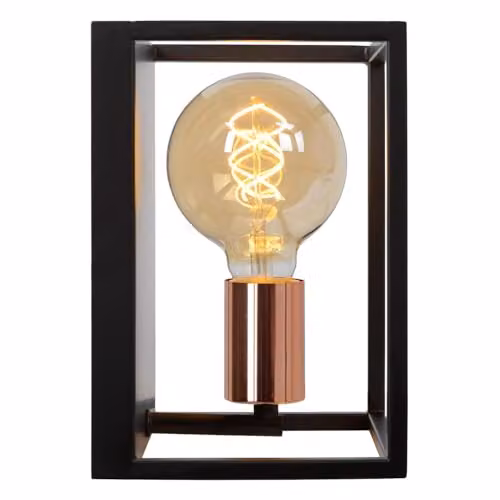 Lucide Arthur Dimmable Modern Wall Light in Black and Copper with E27 Bulb Holder – 4