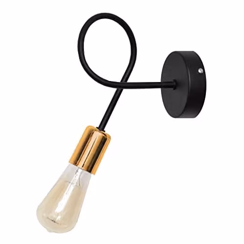 Helam Oxford Modern Wall Lamp in Black and Copper with Glass Cylinder